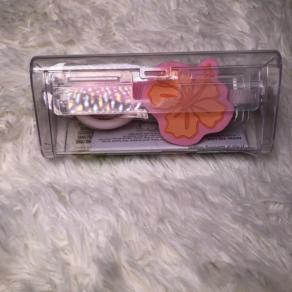Kids Pink Floral Dolphin Pink Goggles NWT